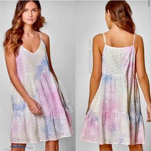 NWOT Rainbow eyelet summer dress